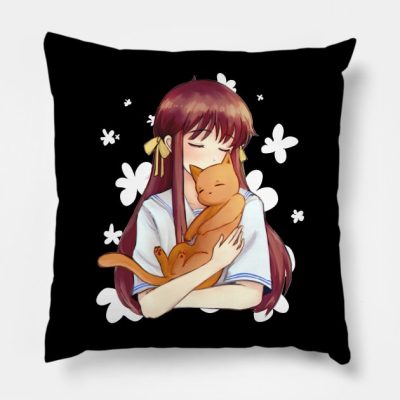 Cute Tohru White Flowers Throw Pillow Official Fruits Basket Merch