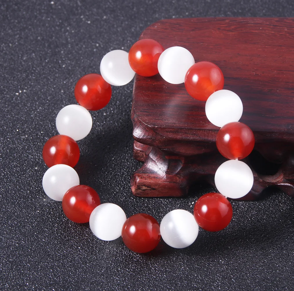 kf S258e567e3bef4d689dc00d79c484bbdaf Anime Fruits Basket Kyo Sohma Bracelet White Red Crystal Beads Bangle Bracelets for Women Men Cosplay - Fruits Basket Shop